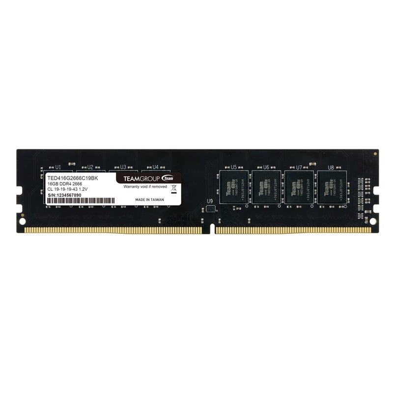 TEAMGROUP Elite DDR4 16GB Single 2666MHz (PC4-21300) CL19 Unbuffered Non-ECC 1.2V UDIMM 288 Pin PC Computer Desktop Memory Module Ram Upgrade - TED416G2666C1901 - Image 1